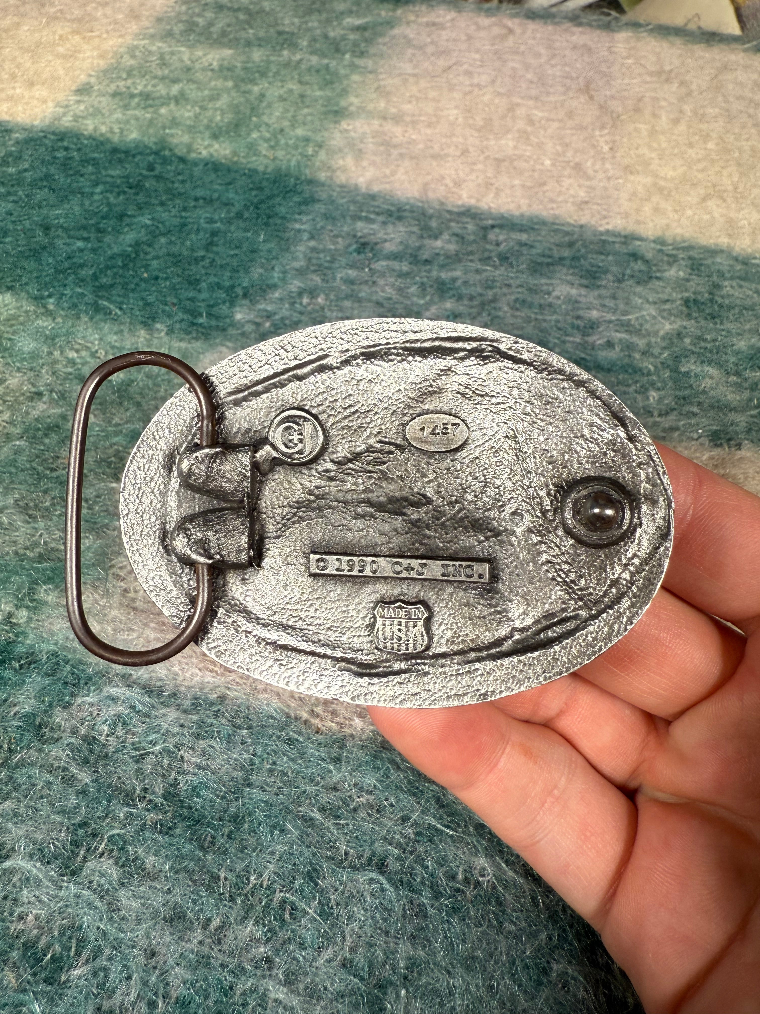 Vintage Horse Blue Belt Buckle