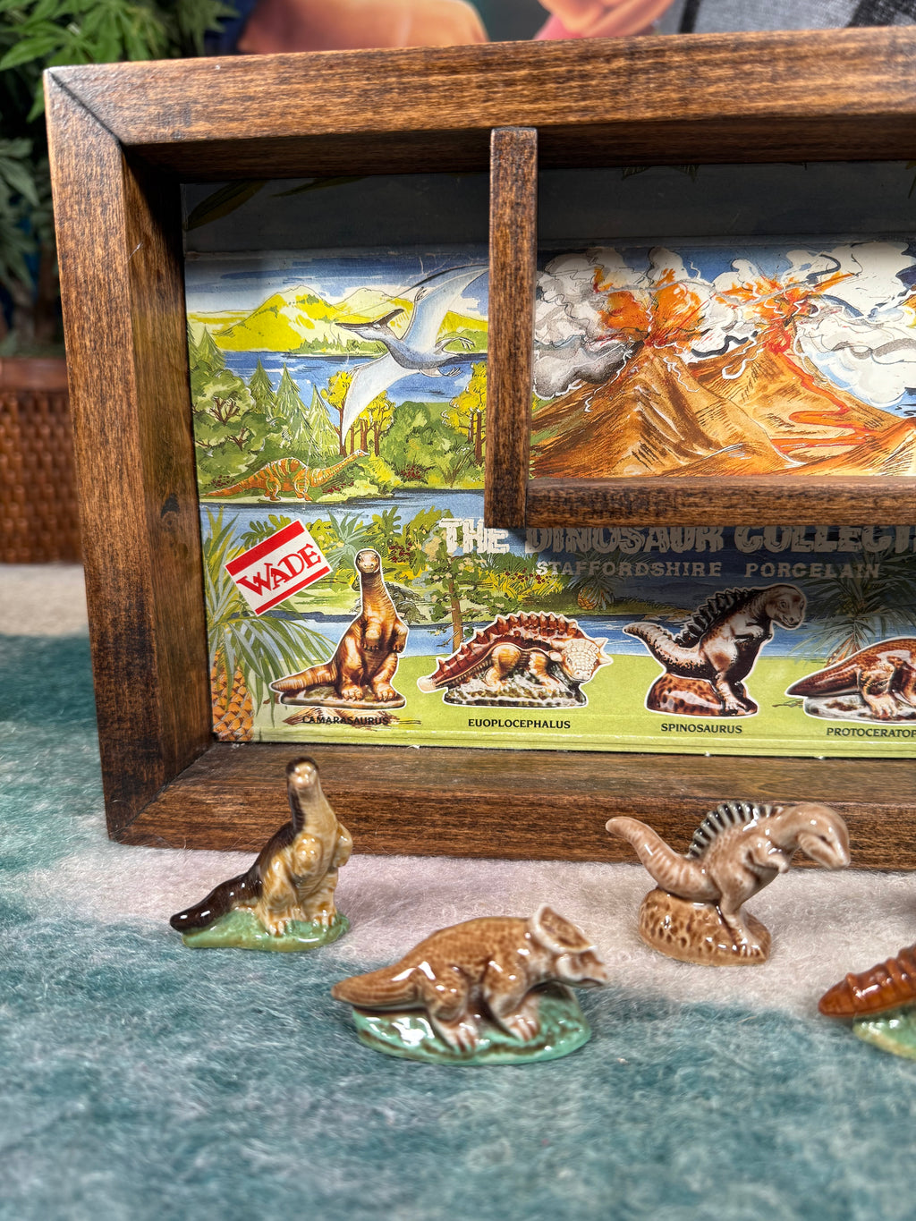 Vintage Porcelain Dinosaur Set and Display