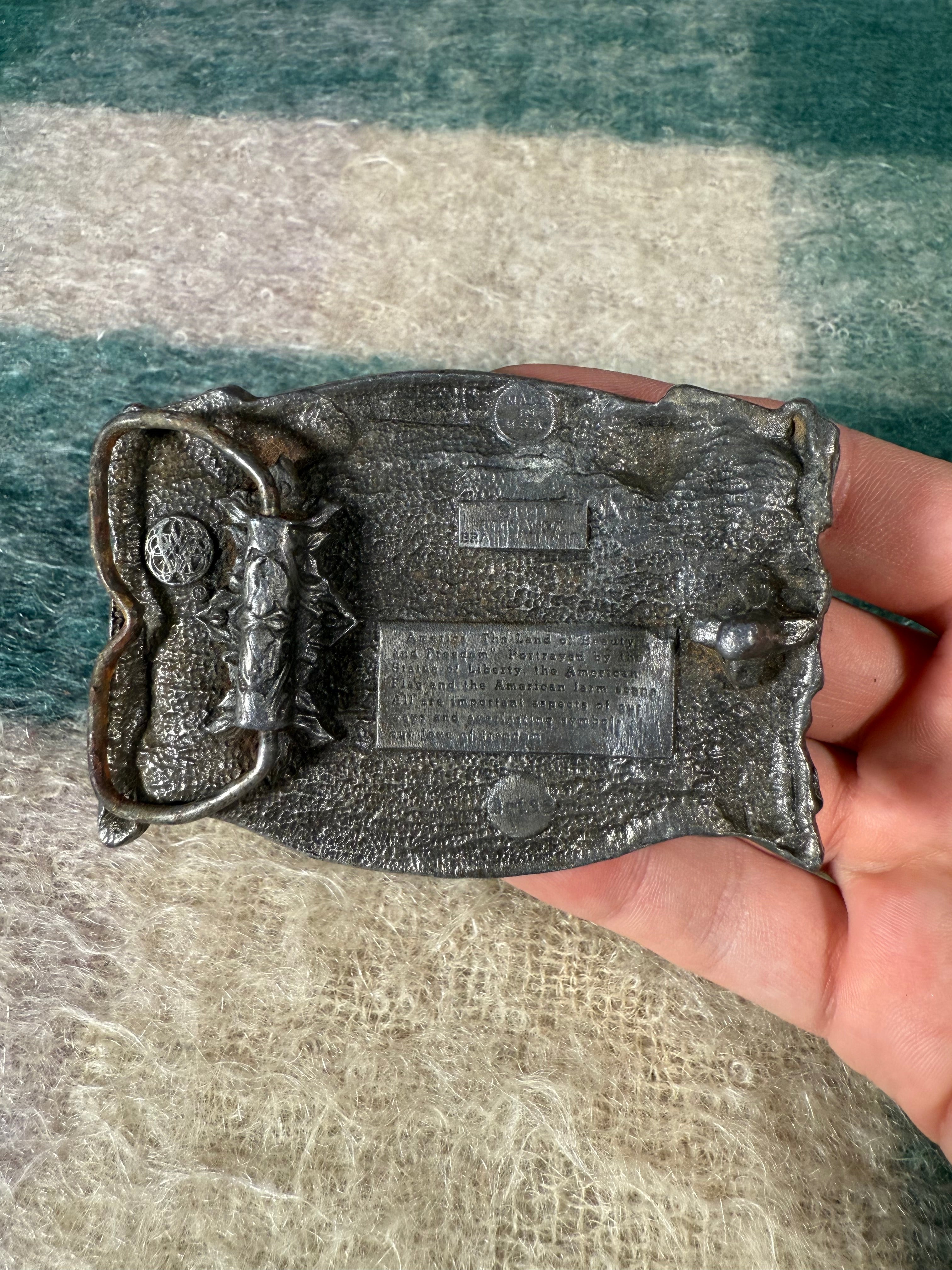 Vintage America The Beautiful Landscape Belt Buckle