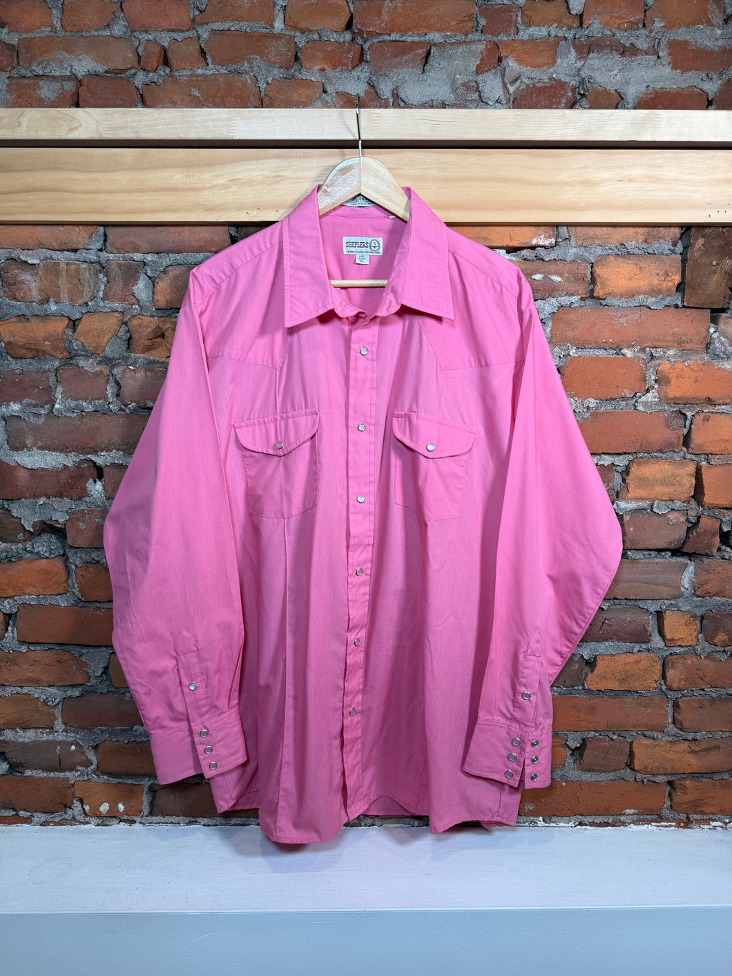 Vintage Sheplers Pink Western Shirt (XL)