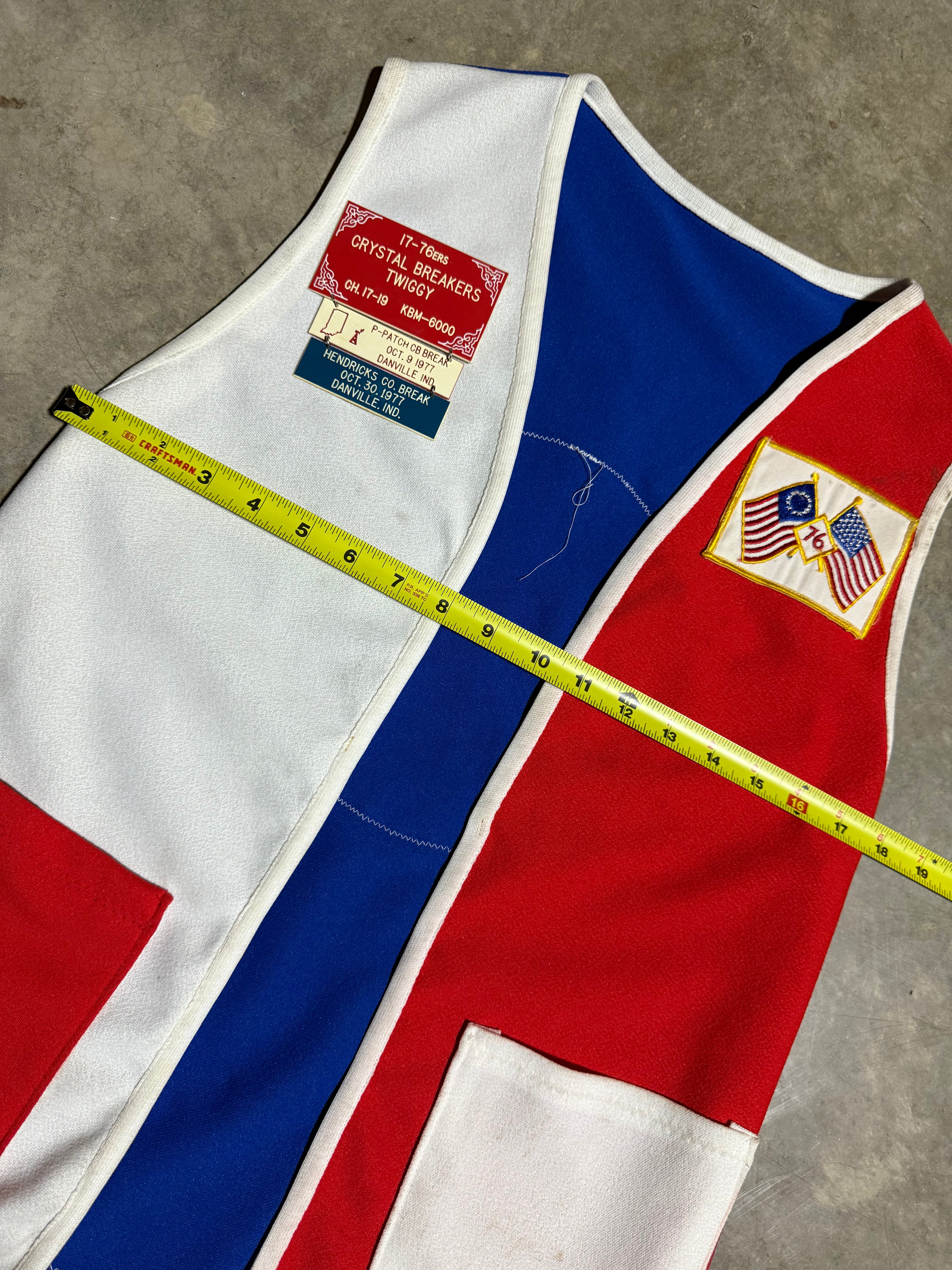 Vintage 70s 1776ers Twiggy Red Whit & Blue Vest (S)