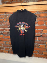 Load image into Gallery viewer, Vintage 2001 Laconia Bike Week Cutoff Button Down Shirt (XL)
