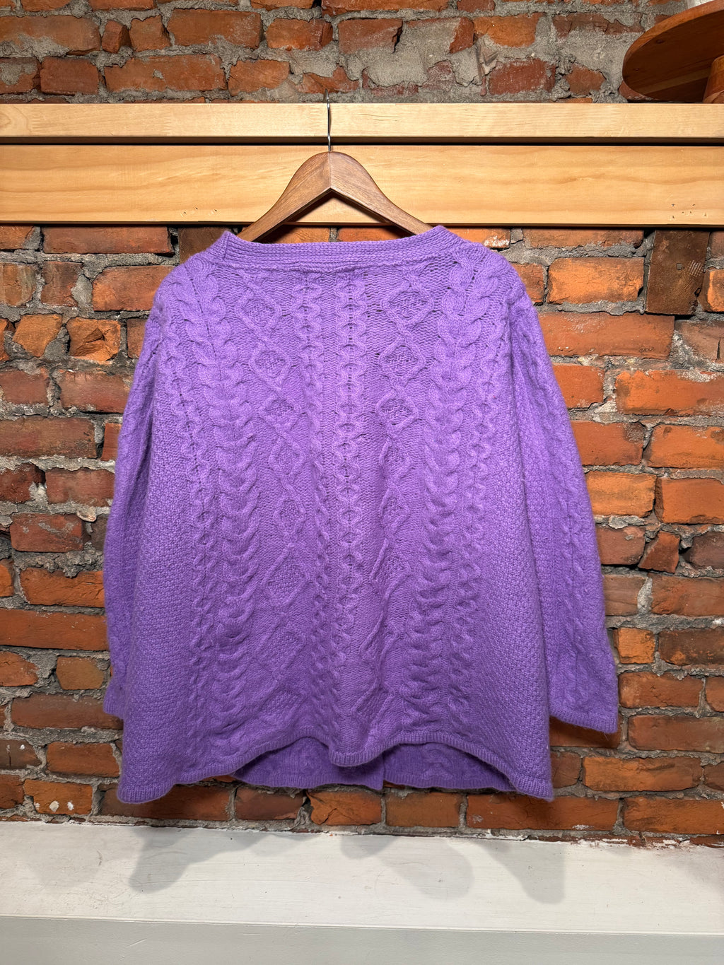 Vintage Purple Merino Wool Knit Sweater (WXL)