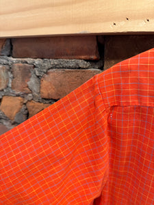 True Vintage Red Striped Loop Collar Button Up Shirt (M)