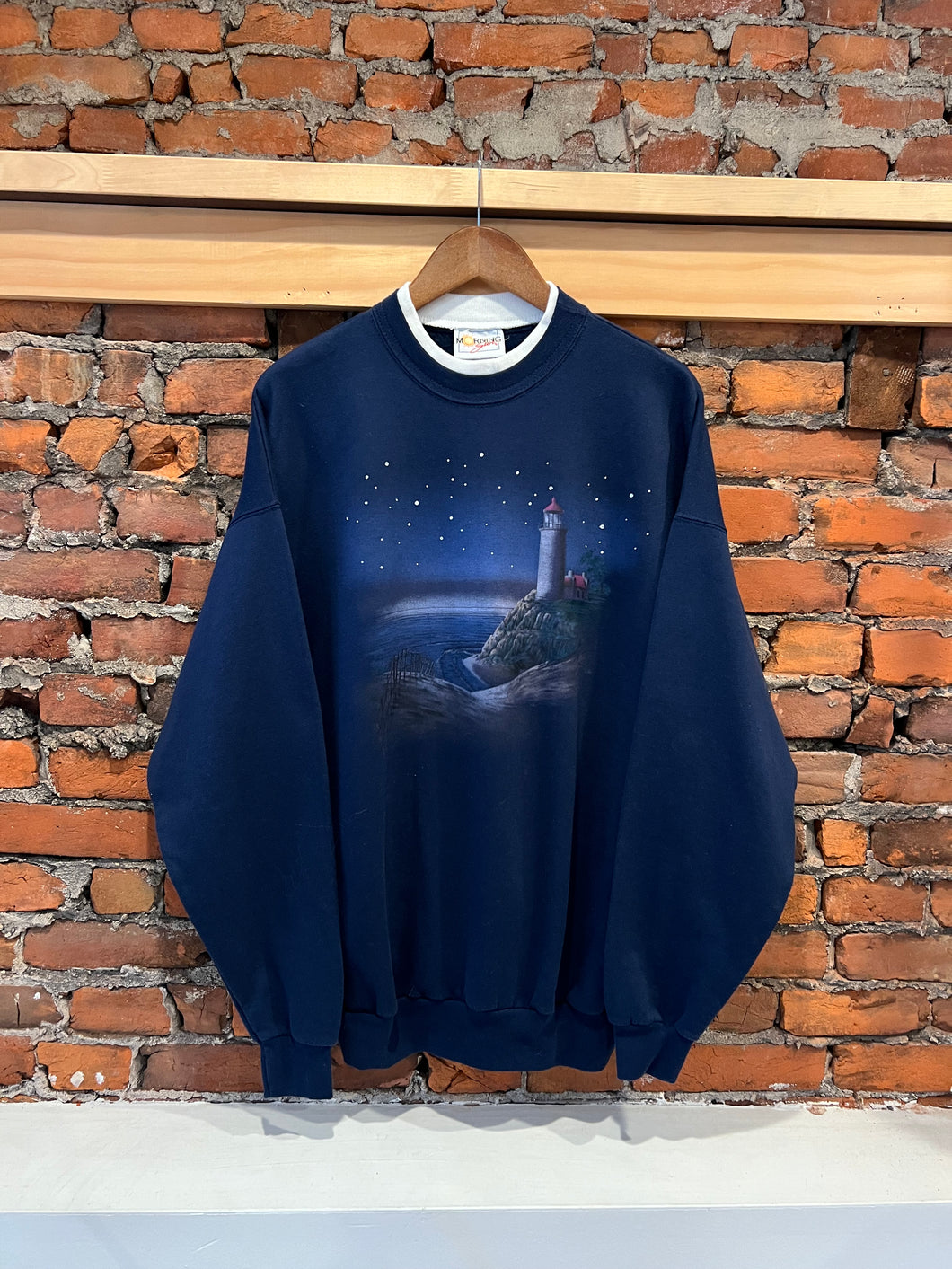 Vintage Nighttime Lighthouse Crewneck (M)