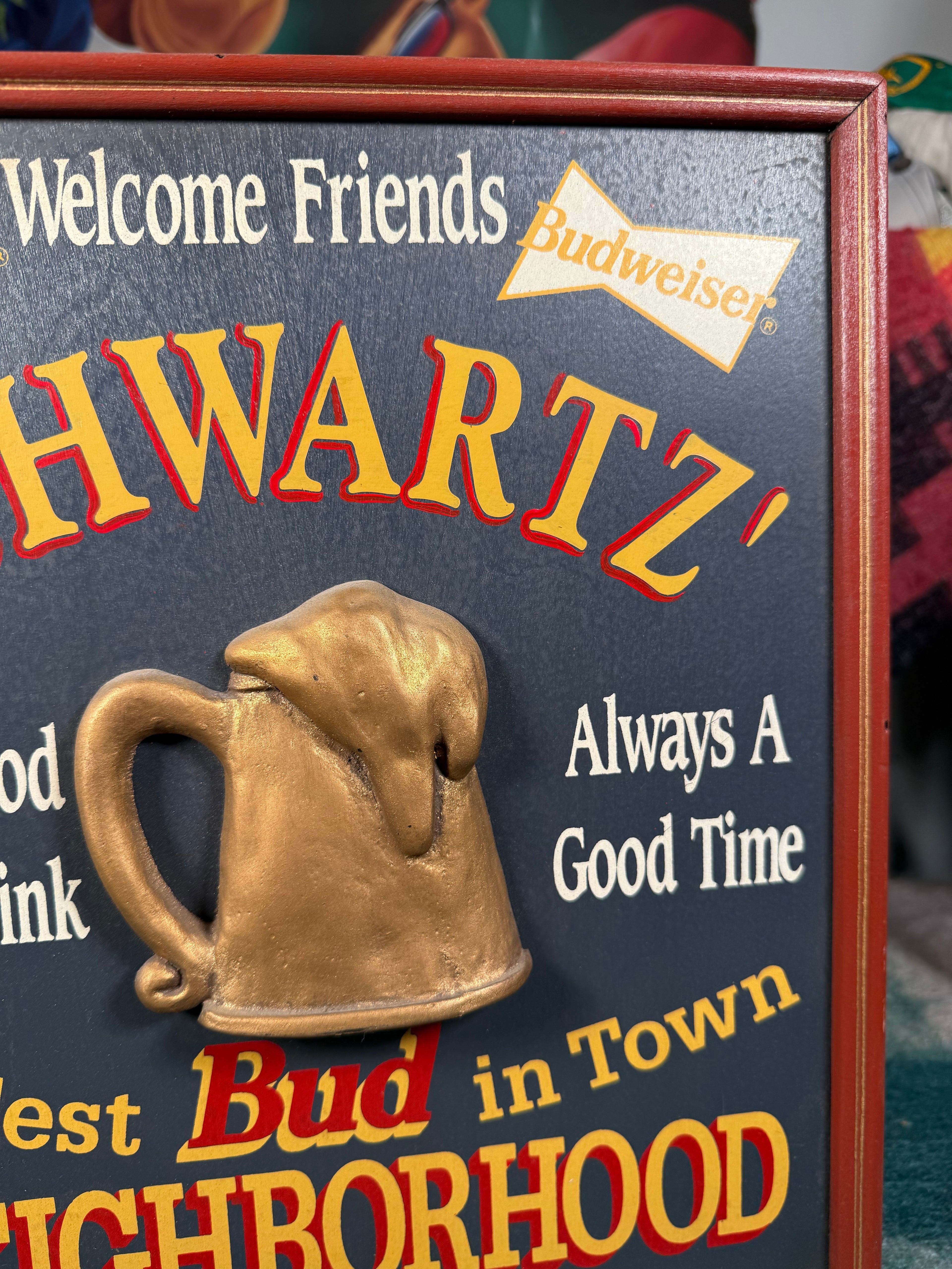 Vintage Budweiser Neighborhood Pub Bar Sign
