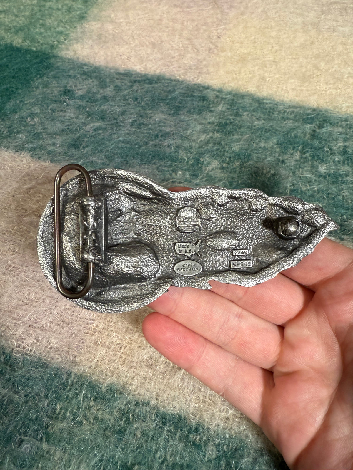 Vintage Flaming Skull Motorcycle Wheel Belt Buckle
