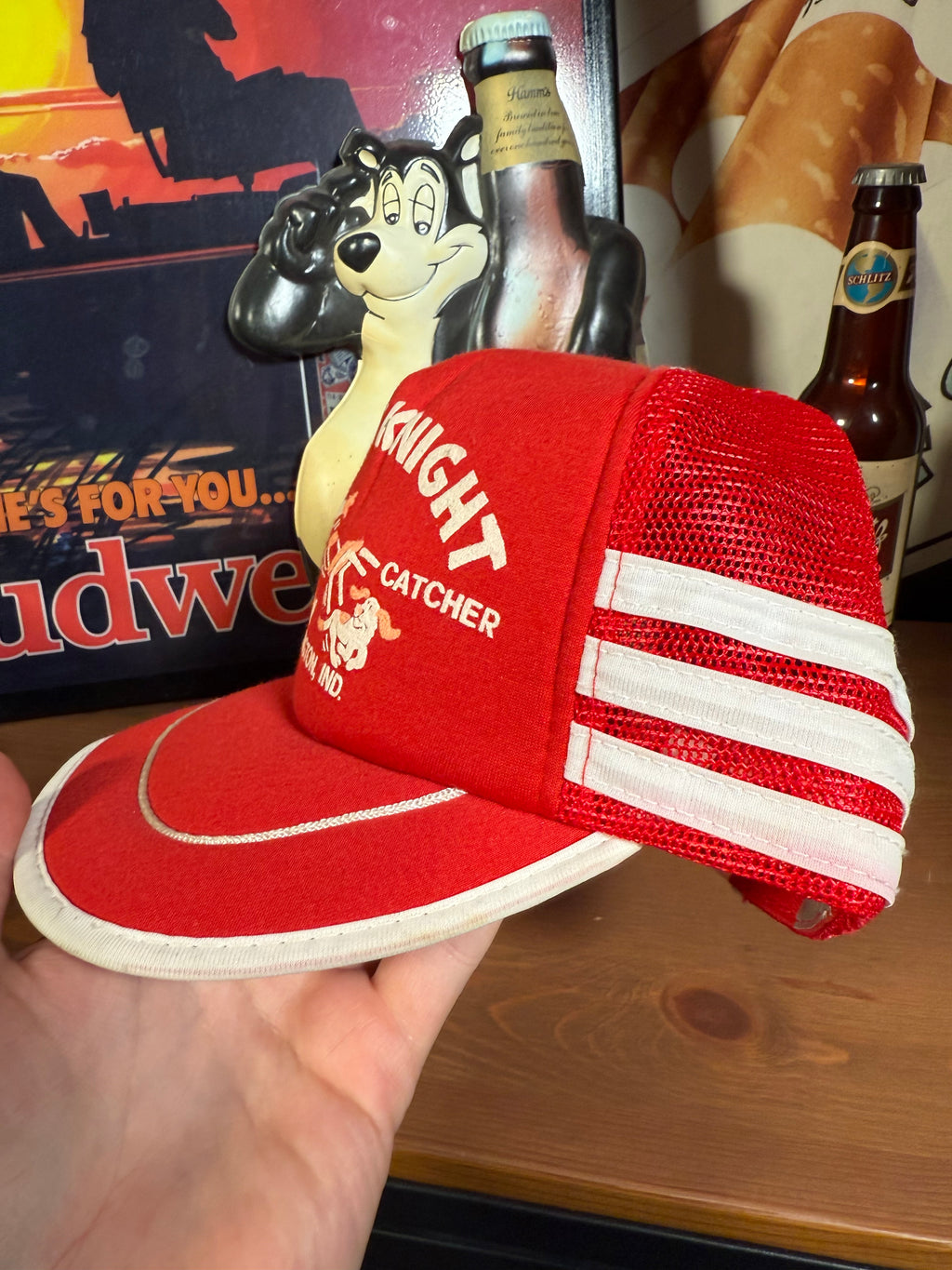Vintage Vote Bobby Knight Dog Catcher 3 Stripe Trucker Hat