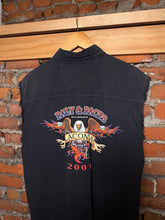 Load image into Gallery viewer, Vintage 2001 Laconia Bike Week Cutoff Button Down Shirt (XL)
