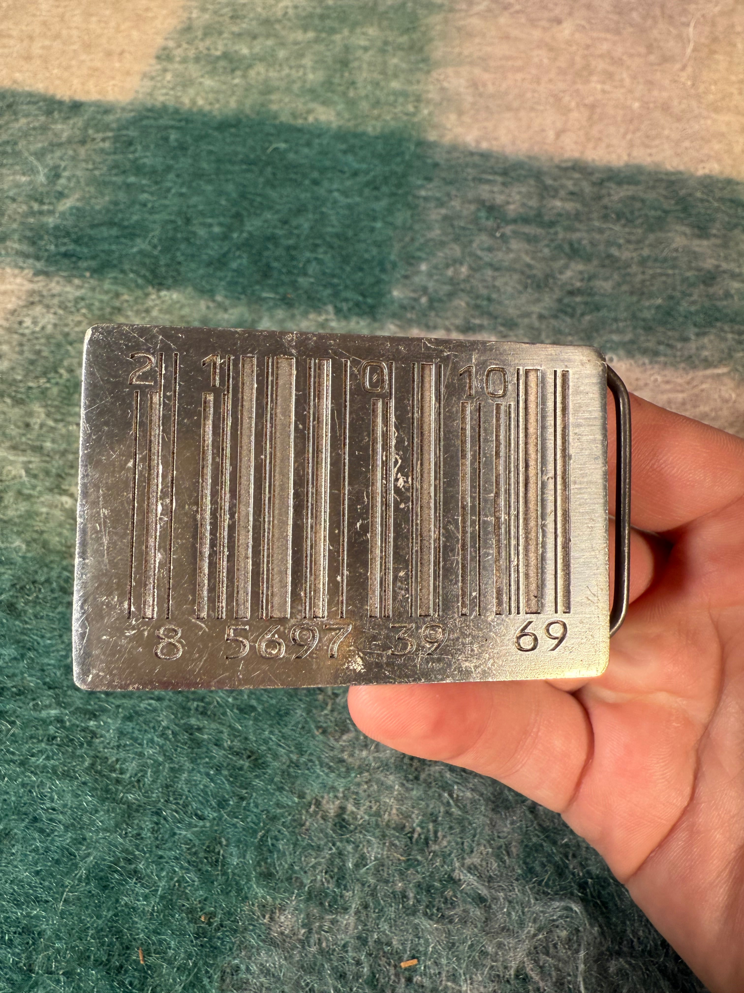 Vintage 2005 Barcode Belt Buckle
