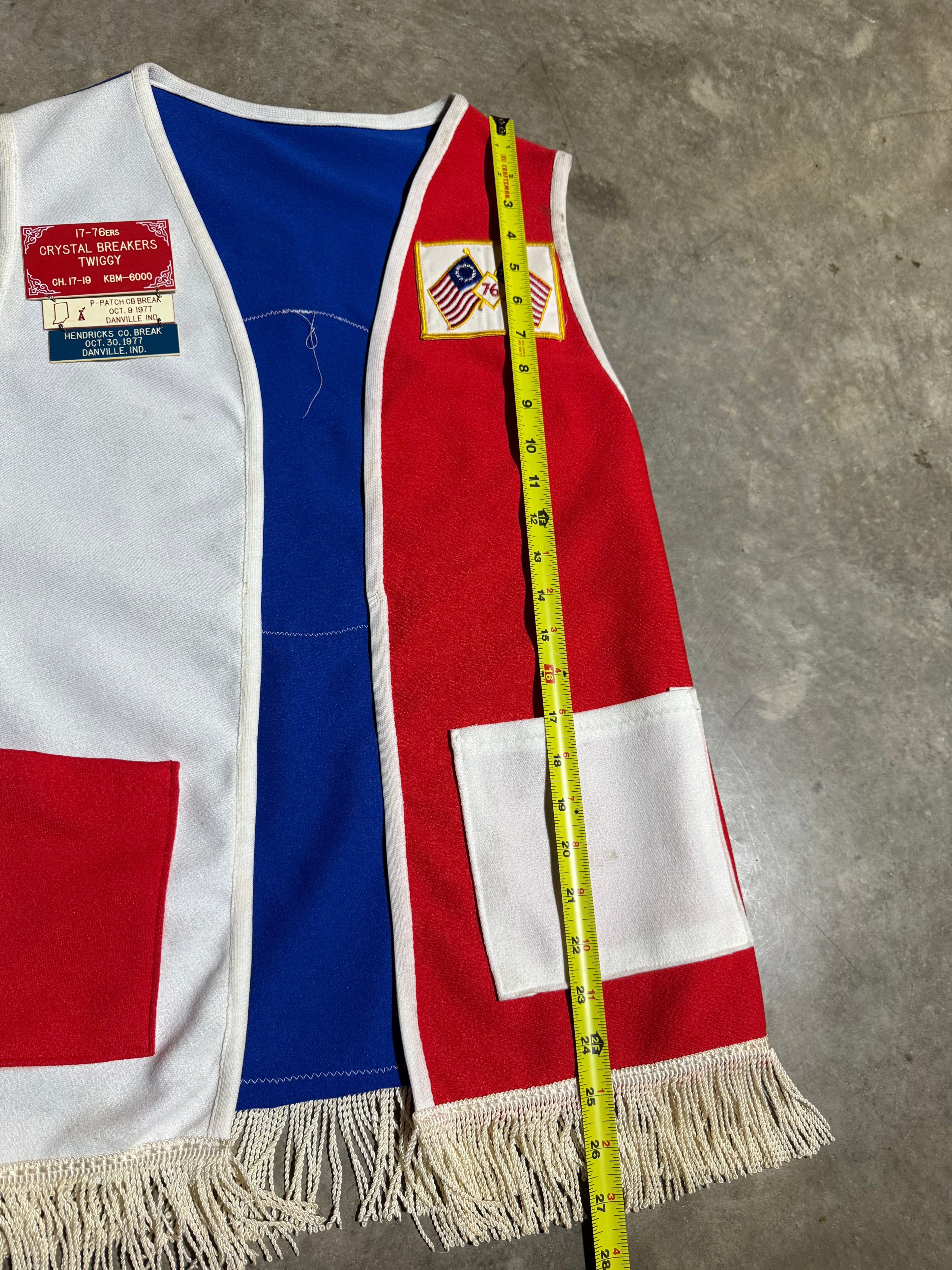 Vintage 70s 1776ers Twiggy Red Whit & Blue Vest (S)