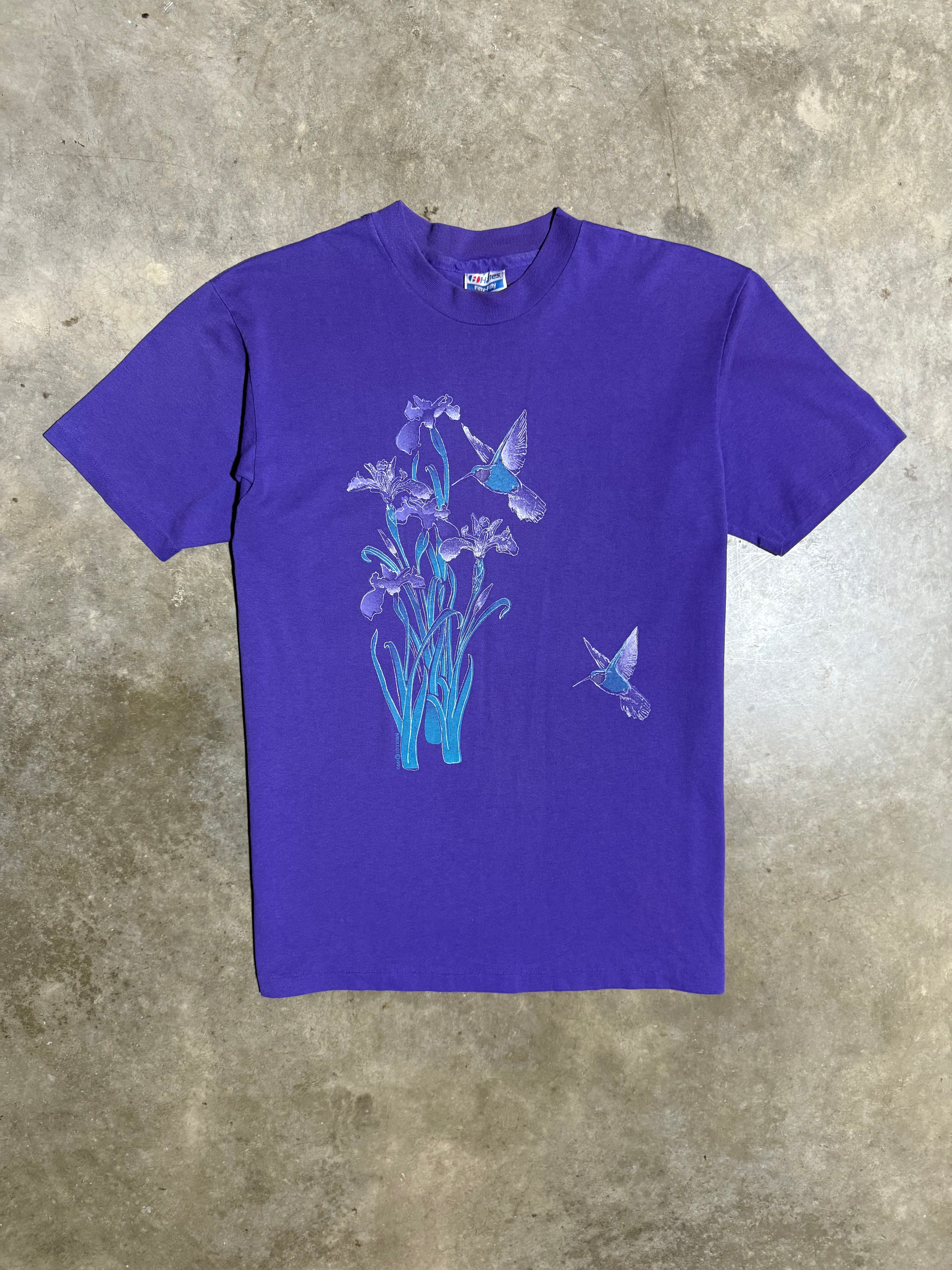 Vintage 90s Purple Hummingbird T-Shirt (M/L)