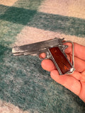 Vintage Brown Handgun Belt Buckle
