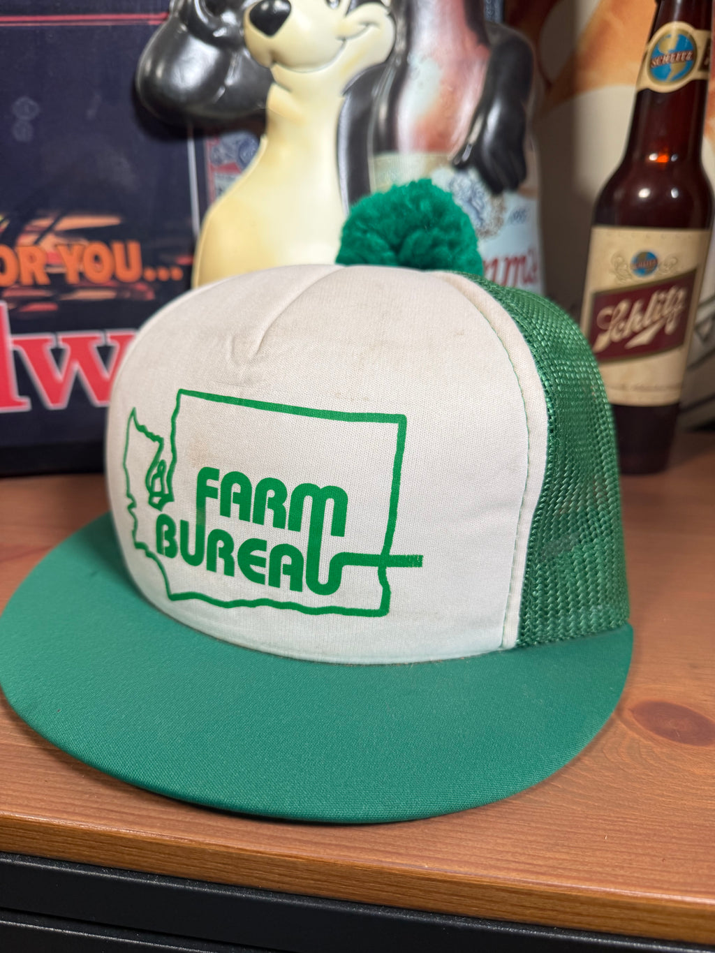 Vintage 80.: Farm Bureau Short Brim Trucker Hat