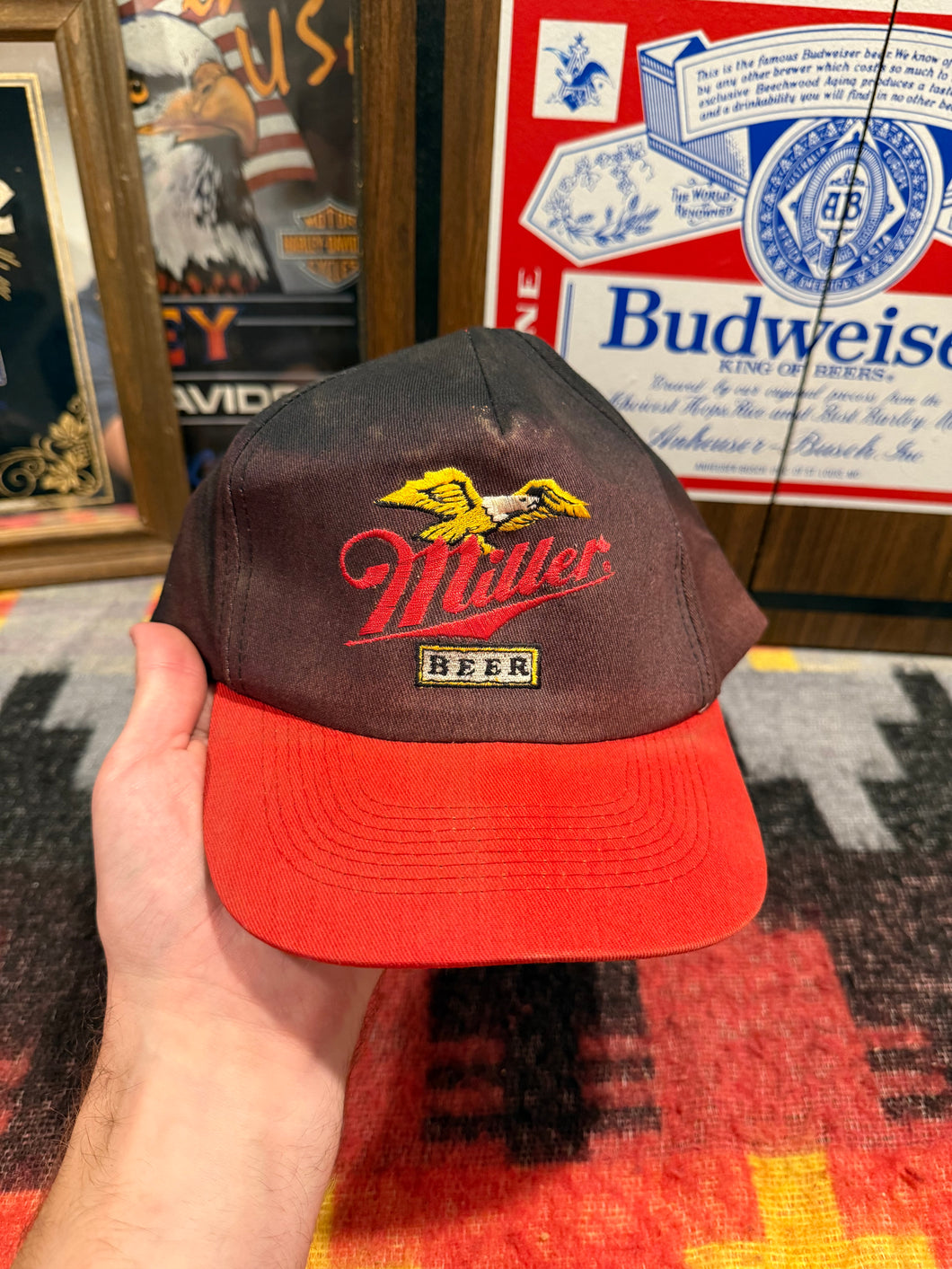 Vintage 90s Miller Beer Faded SnapBack Hat