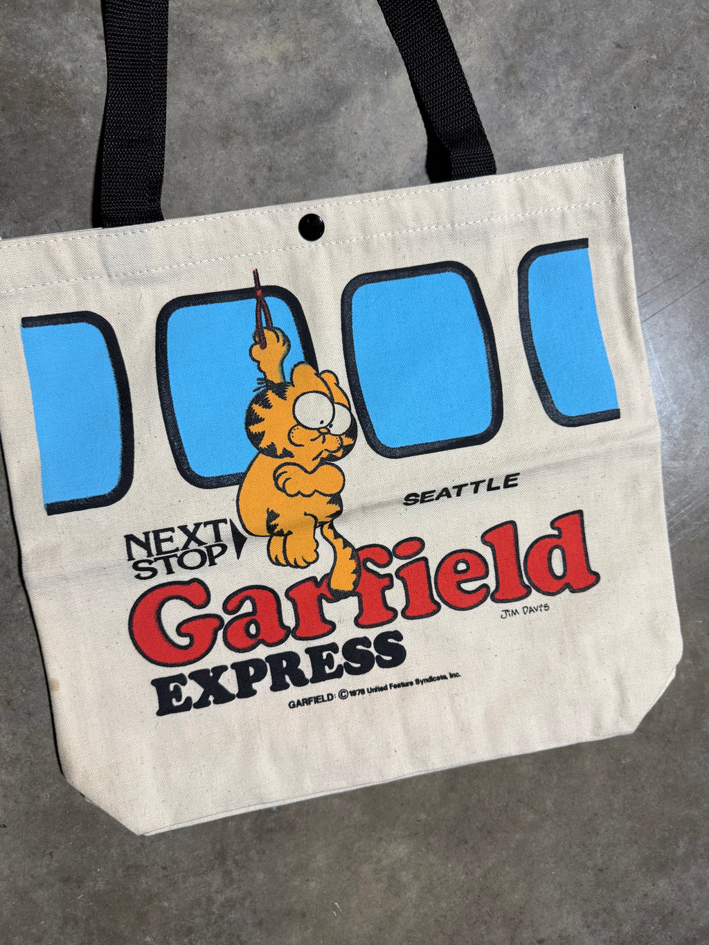 Vintage 1976 Garfield Express Seattle Tote Bag(Flaw)