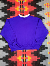 Load image into Gallery viewer, Vintage Purple Flower Collared Crewneck (WXL)
