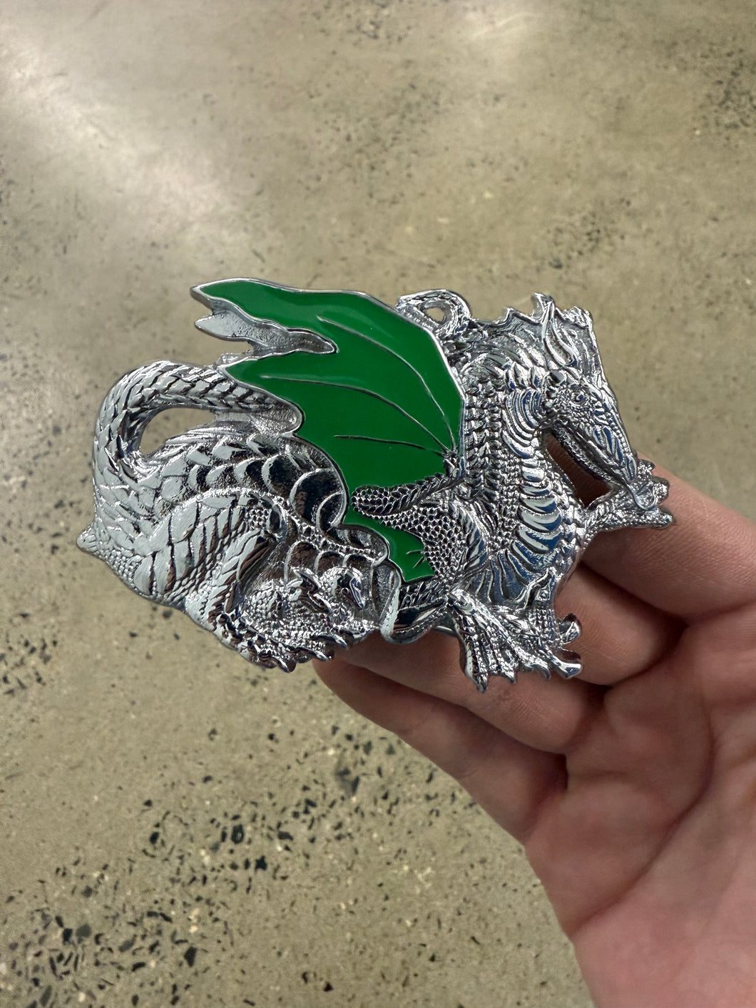 Vintage Green Wing Dragon Belt Buckle