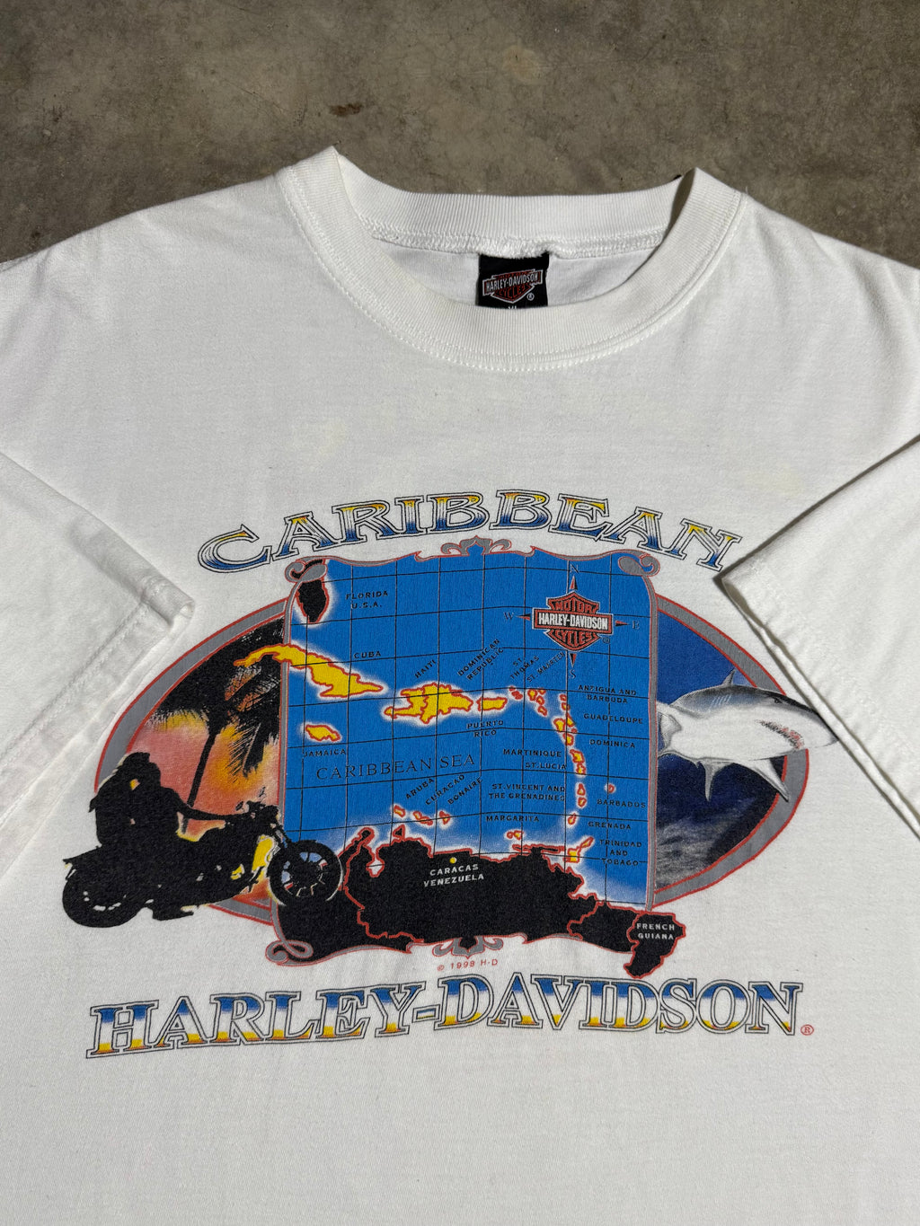 Vintage 1998 Harley Davidson Caribbean T-Shirt (2XL)