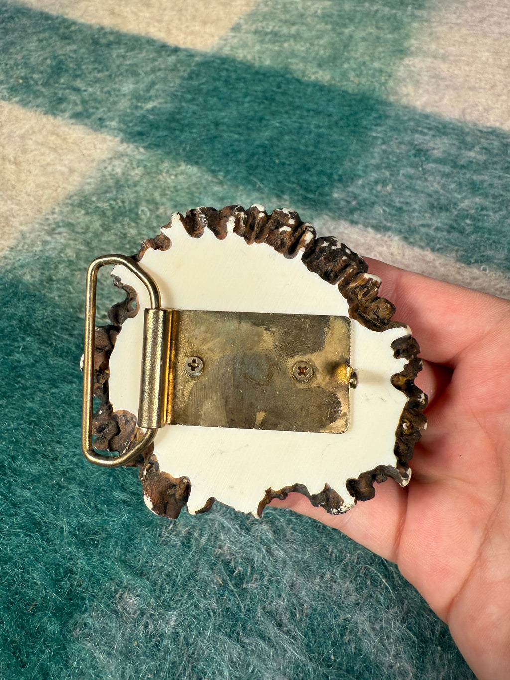 Vintage Bear Wooden Belt Buckle