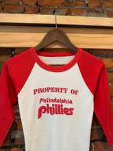 Load image into Gallery viewer, Vintage 80s Property of the Phillies Baseball Tee  (15.5x23.5)
