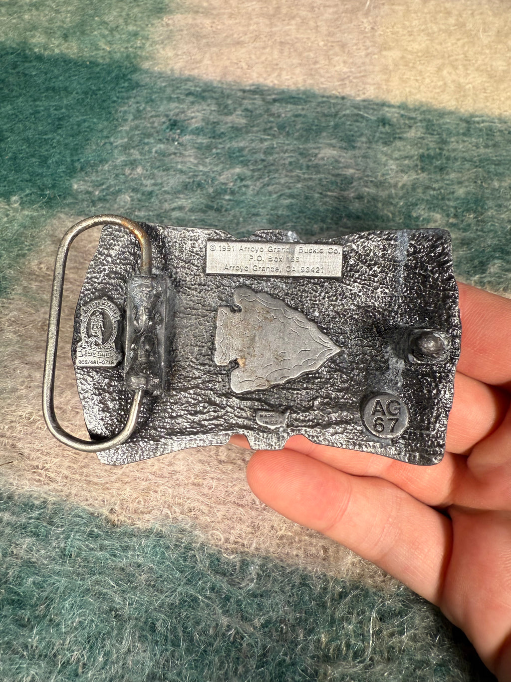 Vintage Cow Skull and Arrowhead Belt Buckle