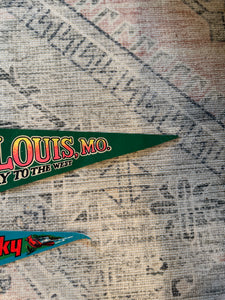 Lot of 2 Vintage Pennants - St Louis and Kentucky