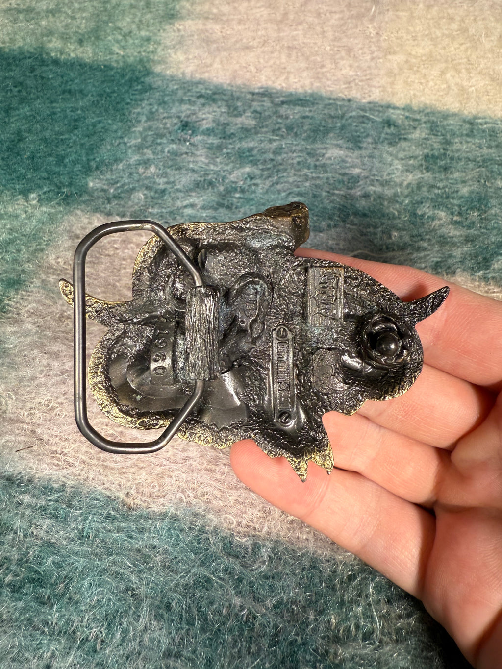 Vintage Snake and Skull Belt Buckle
