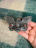 Vintage Bad to the Bone Eagle and Skulls Belt Buckle