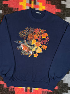 Vintage Fall Time Fox Crewneck(L)