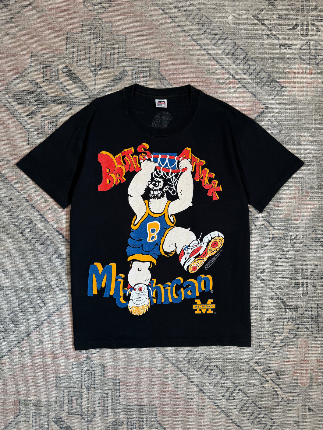 Vintage 1993 University of Michigan Brutus From Popeye T-Shirt (XL)