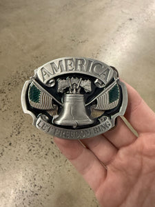 Vintage Liberty Bell Let Freedom Ring Belt Buckle