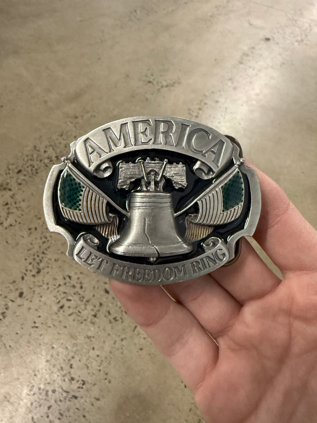 Vintage Liberty Bell Let Freedom Ring Belt Buckle