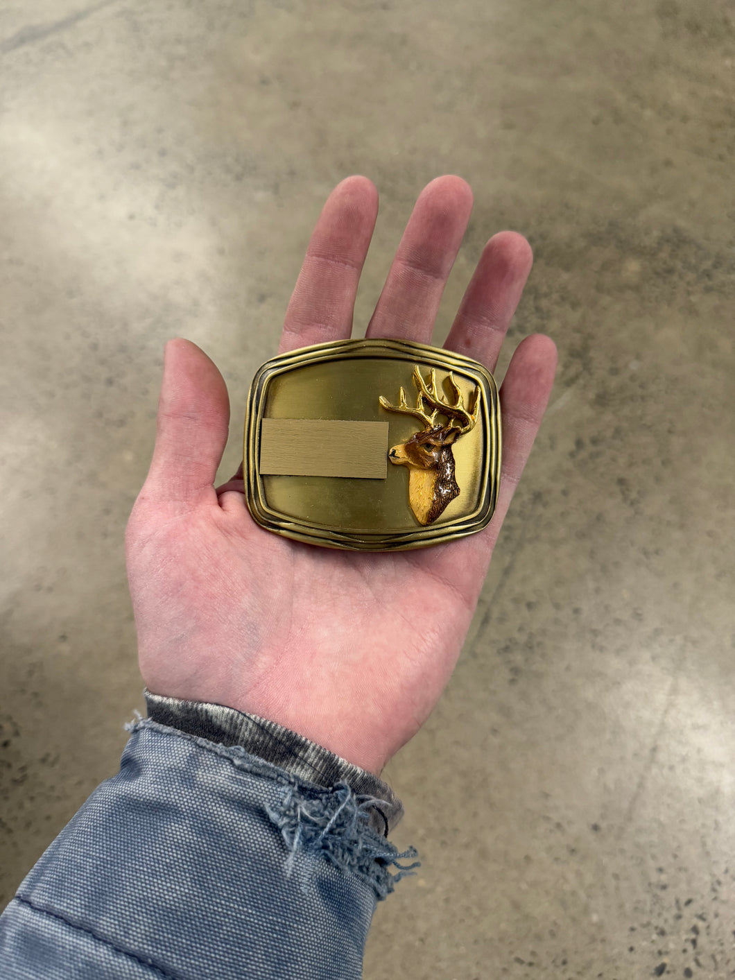 Vintage Buck Name Plate Belt Buckle