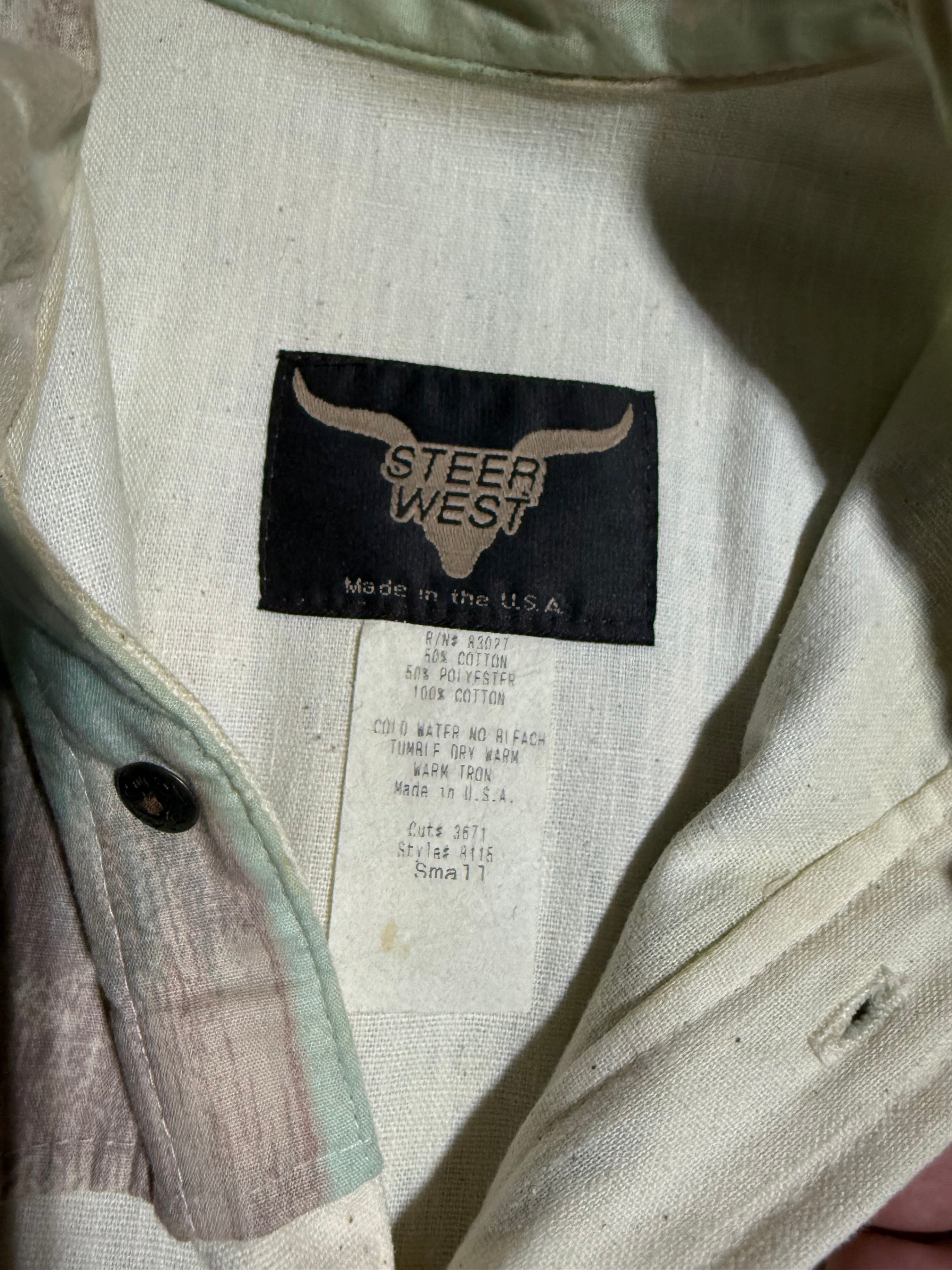 Vintage Steer West Pattern Western Wear Shirt (S)