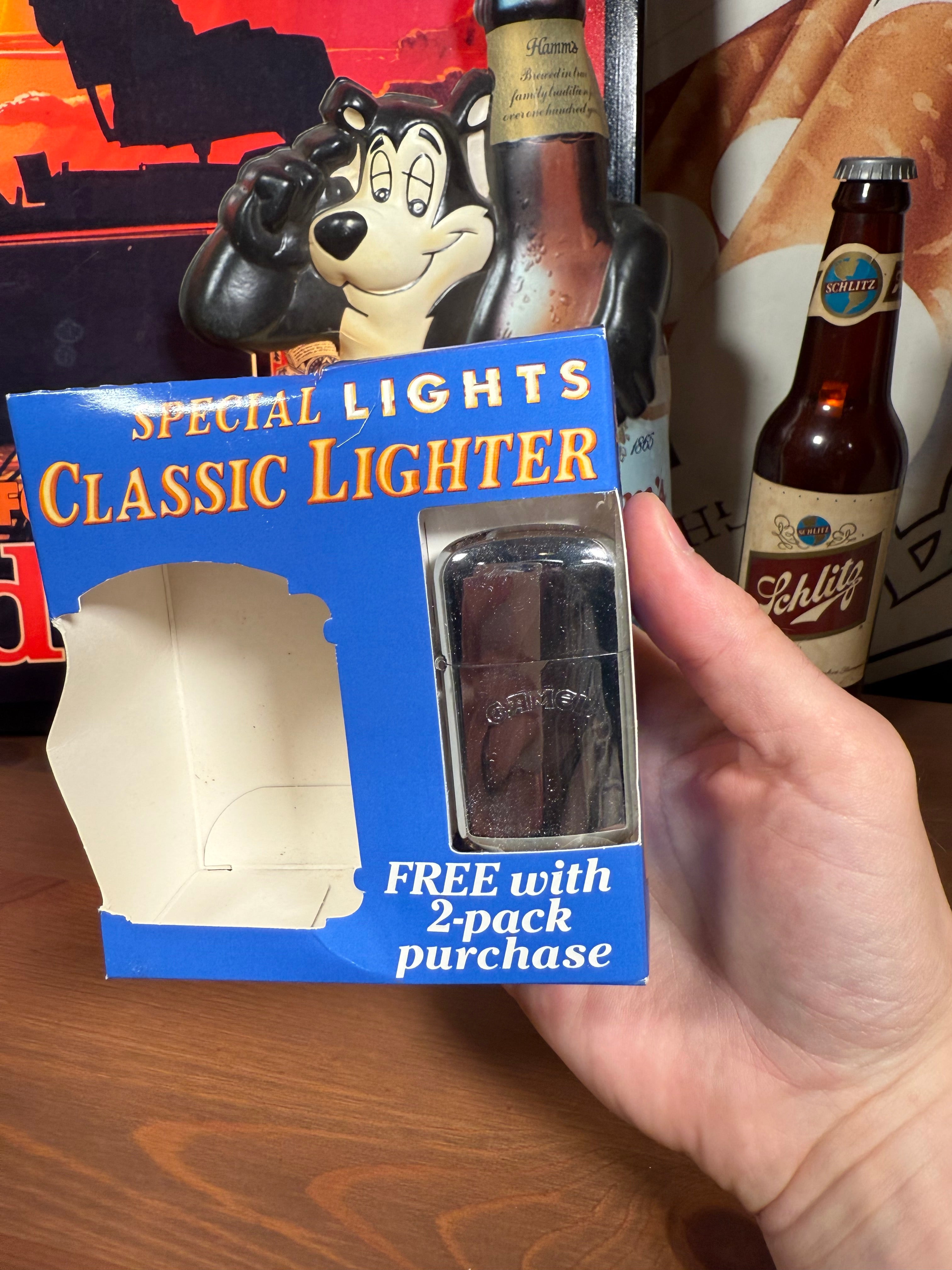 Vintage Unopened Camel Cigarettes Silver Lighter