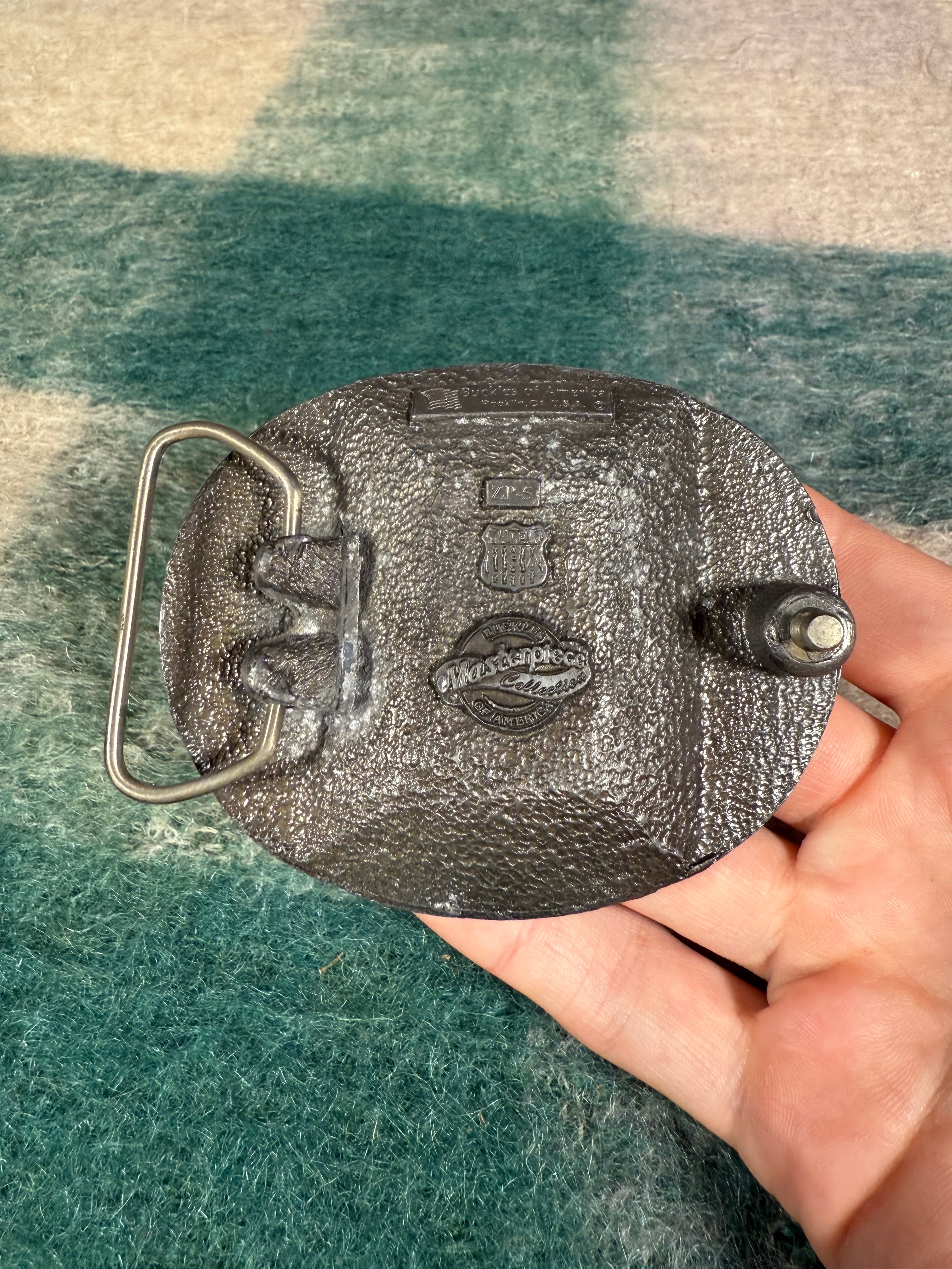 Vintage Deer Hunter Zippo Lighter Holder Belt Buckle