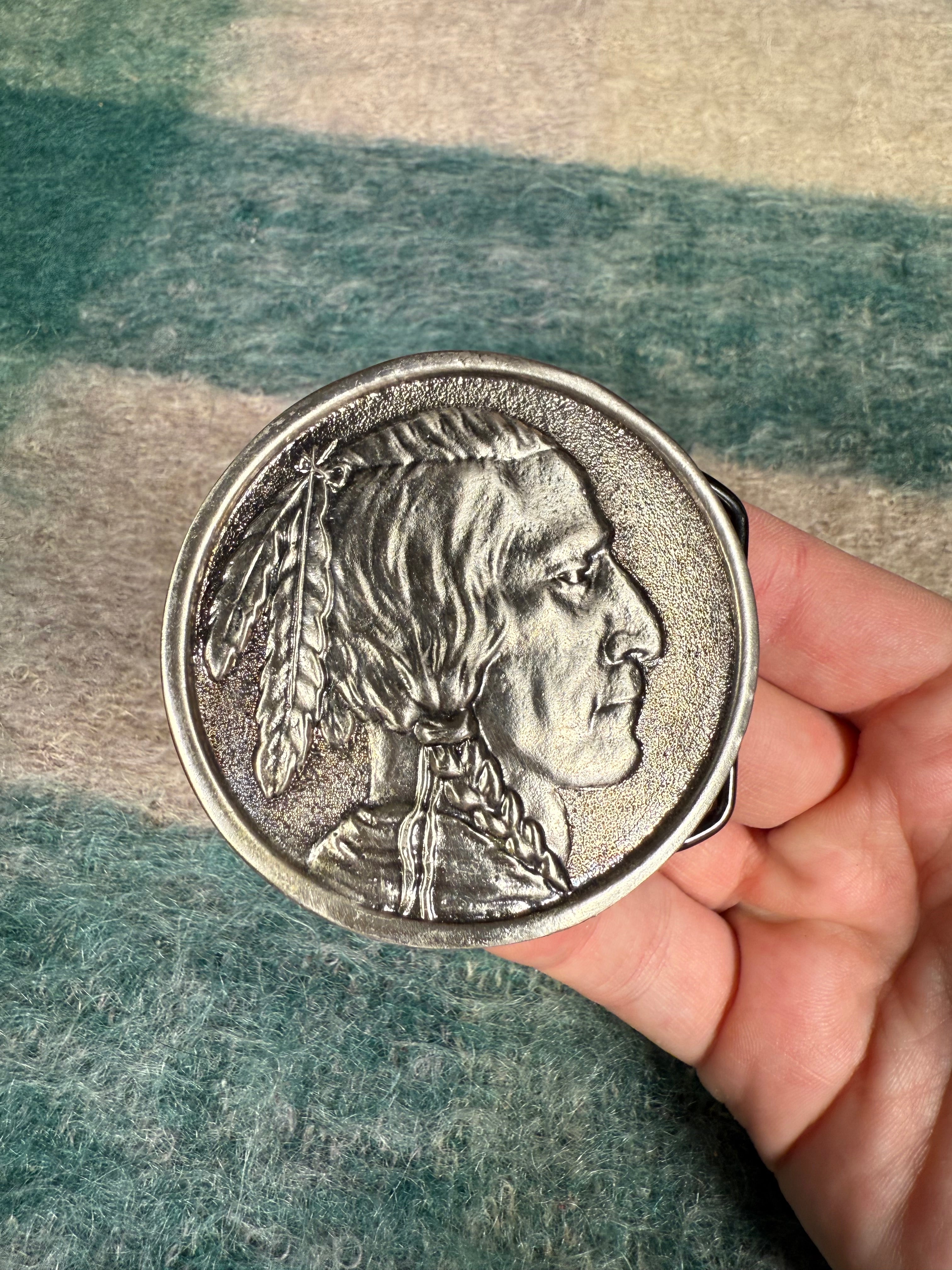 Vintage Native American Circle Belt Buckle