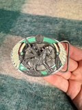 Vintage Native American with Headdress Belt Buckle