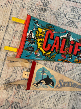Load image into Gallery viewer, Lot of 2 Vintage Pennants - California and Sea World
