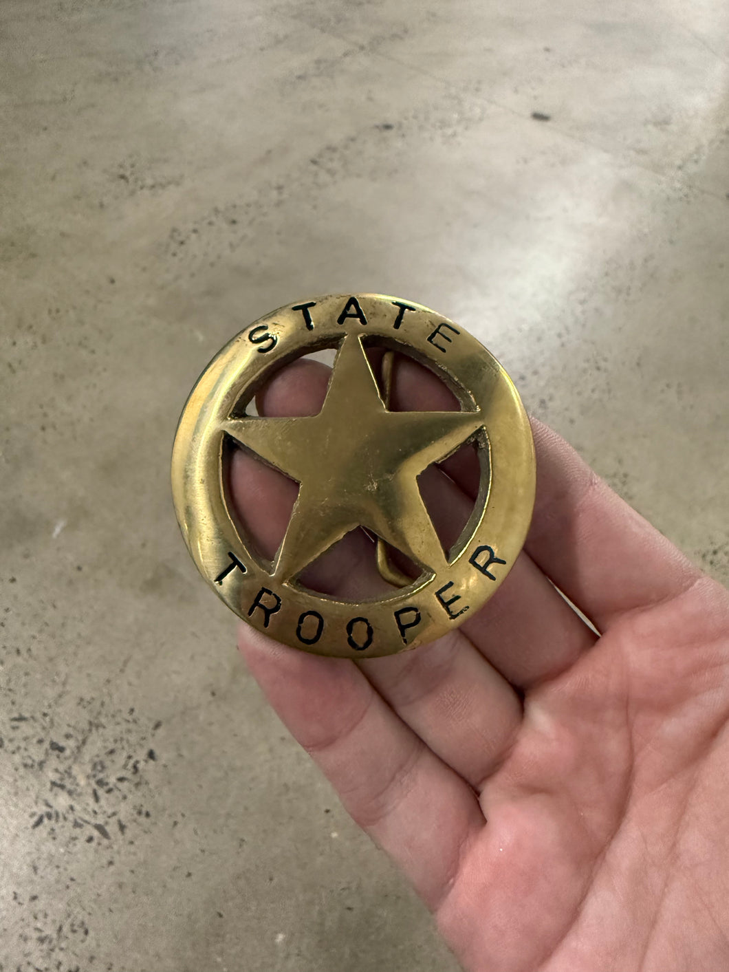 Vintage State Trooper Star Belt Buckle
