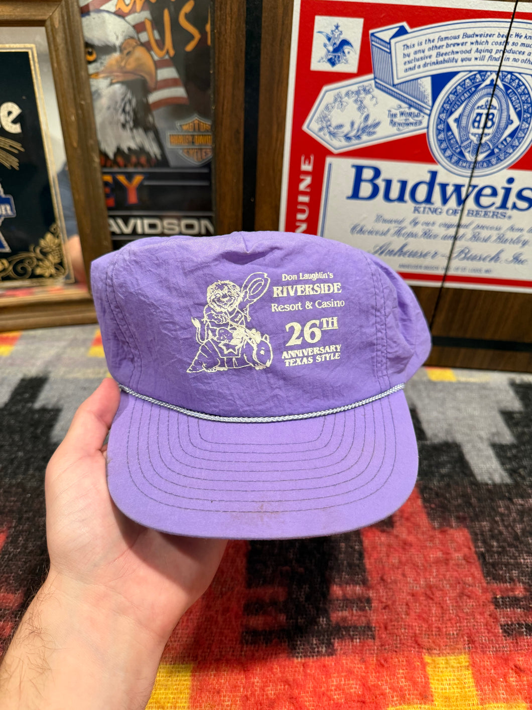 Vintage 80s Riverside Casino Purple SnapBack Hat