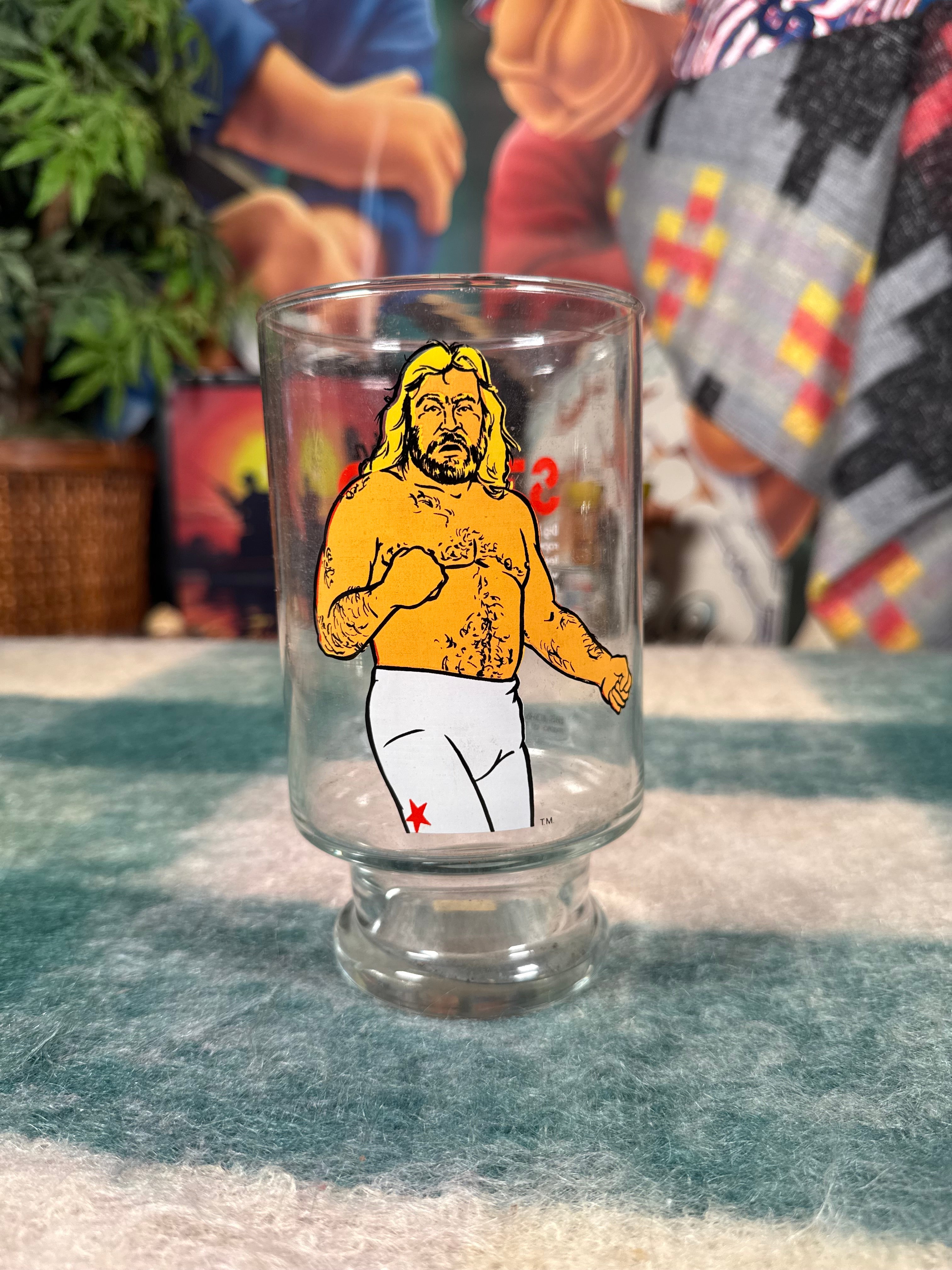 Vintage 1985 WWF Big John Studd Glass