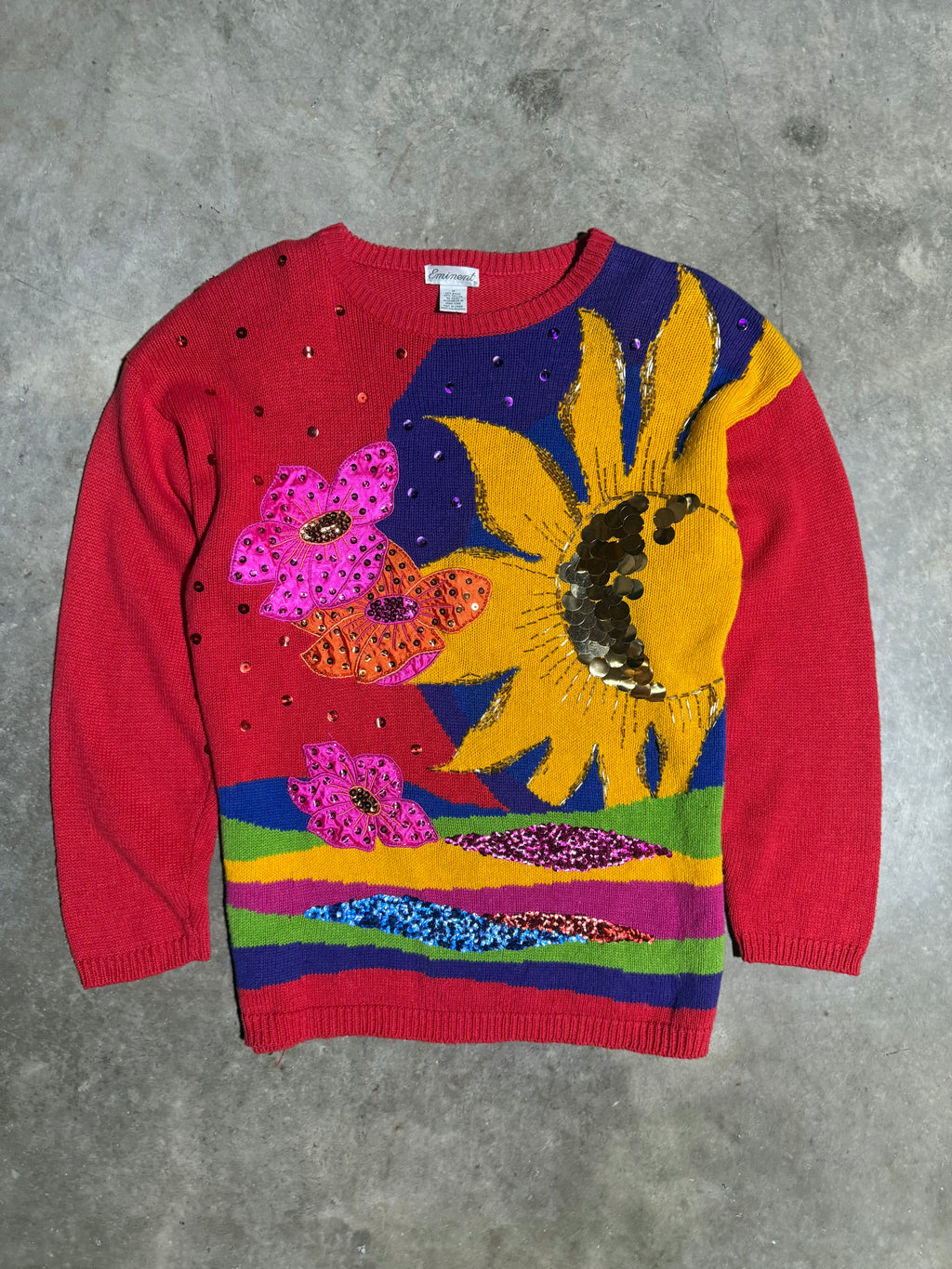 Vintage Eminent Sunflower Knit Sweater (WM)