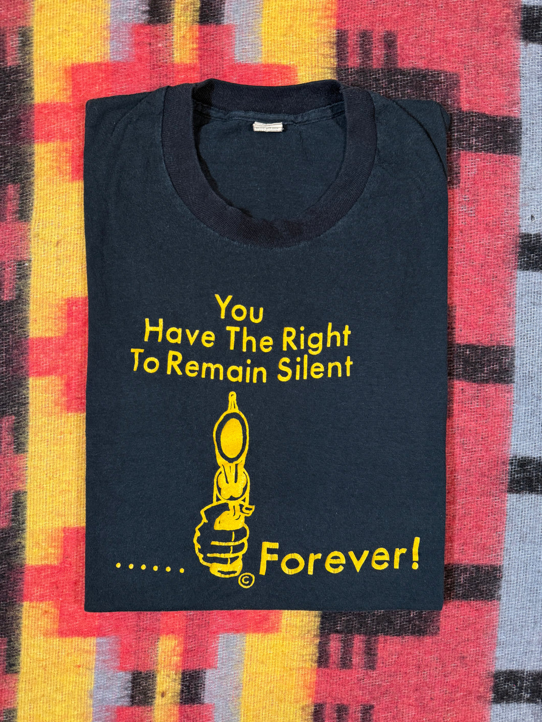 Vintage Early 80s You Have The Right To Remain Silent Shirt (M)