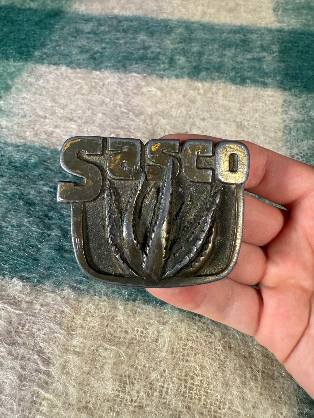 Vintage Sasco Aloe Plant Belt Buckle