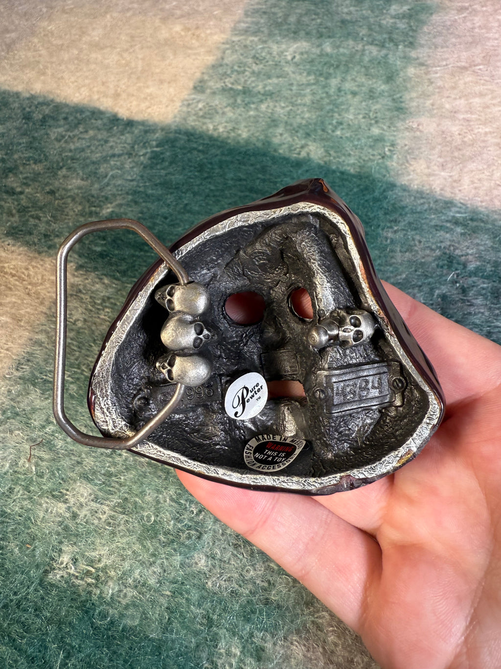 Vintage Grim Reaper Brown Hood Belt Buckle