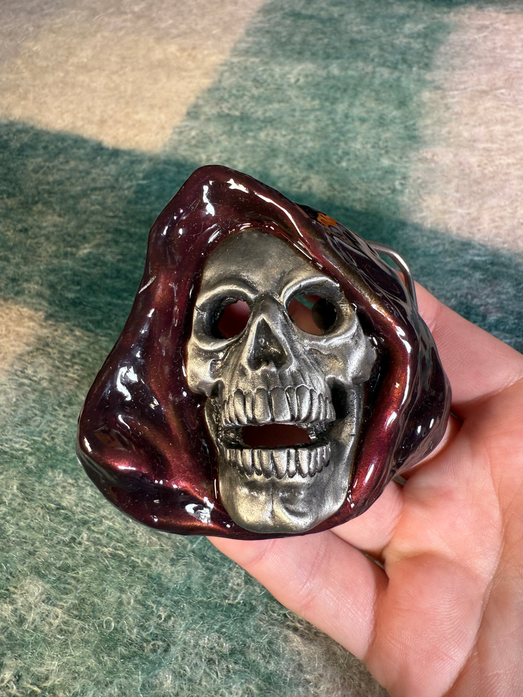 Vintage Grim Reaper Head Belt Buckle