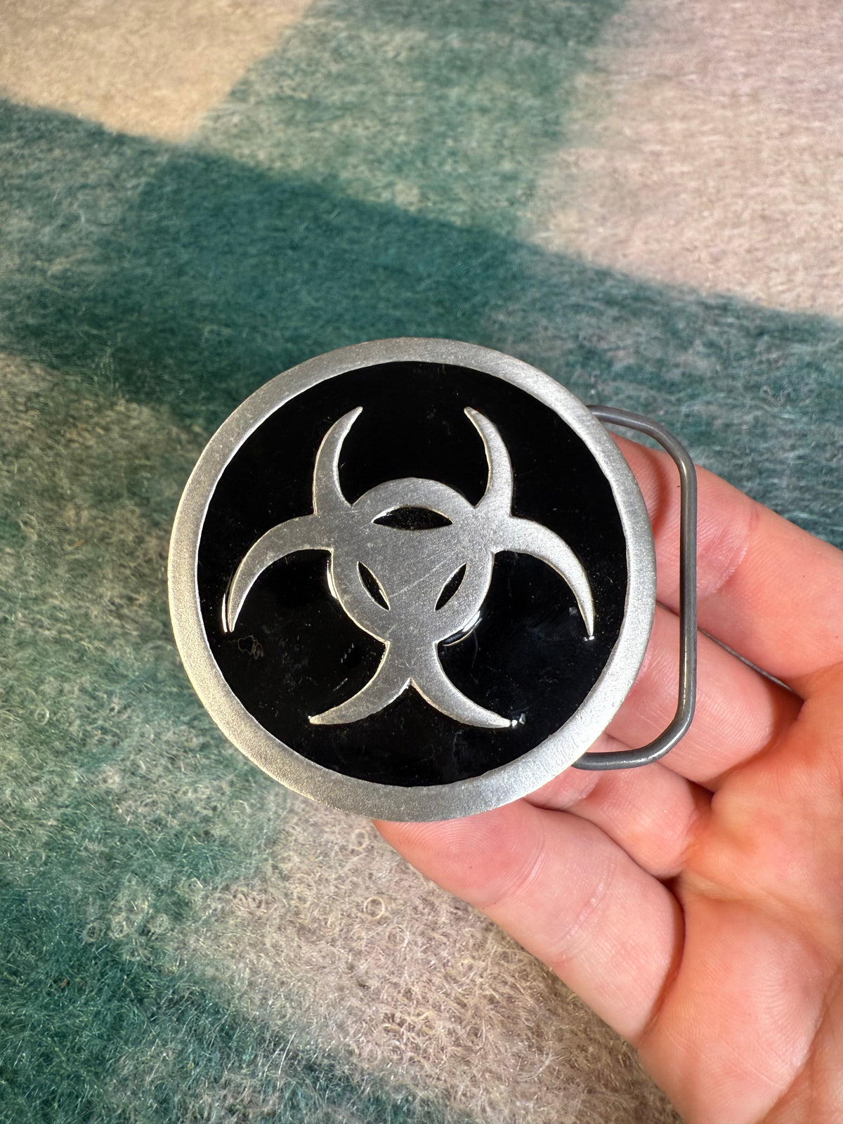Vintage Bio-Hazard Black Belt Buckle
