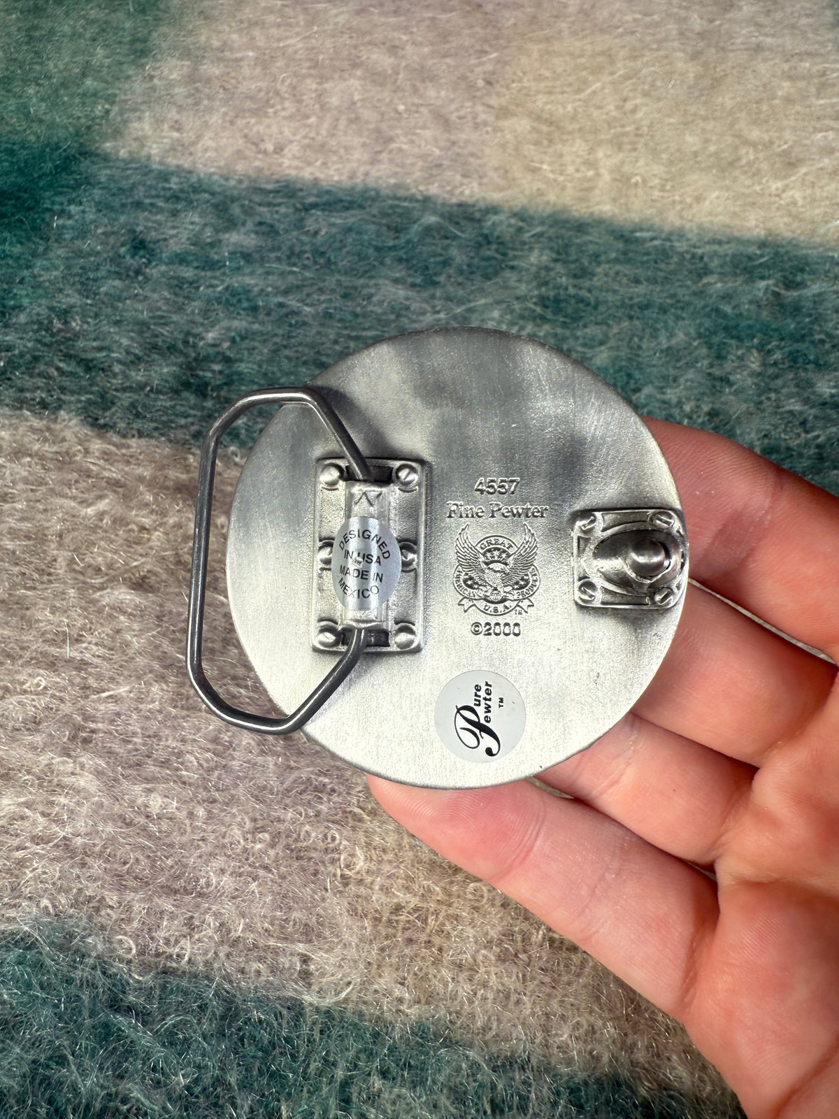 Vintage 2000s Red Star Circle Belt Buckle